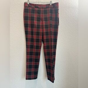 Tommy Hilfiger Red and Black Plaid Trousers